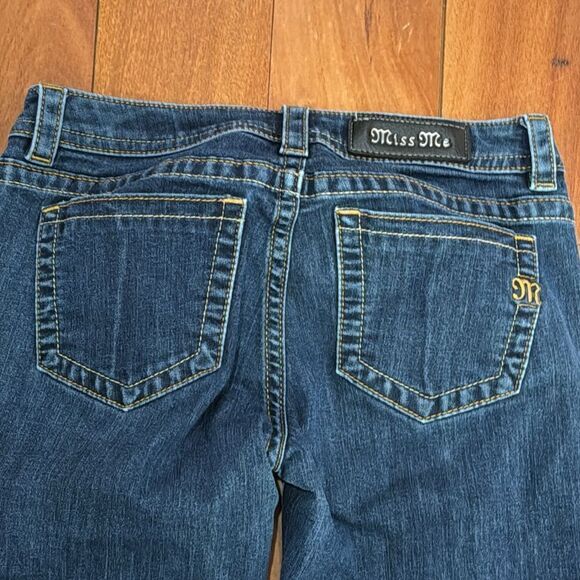 MISS ME Women's Plain Stretch Crop Skinny Zip Ankle Jeans Mid Rise Blue Size 29 - Picture 5 of 12